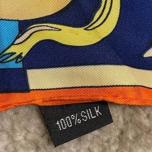 Vibrant Silk Elegance: Oversized 100% Silk Scarf in Orange, Purple, Blue, & Gold